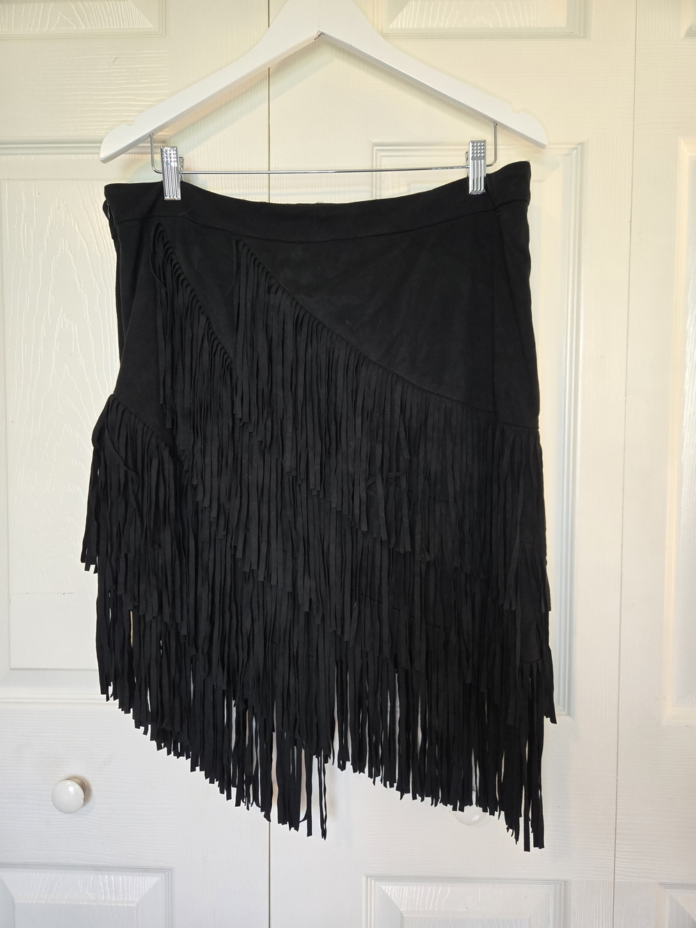 Idyllwind Black Asymmetrical Fringe Skirt